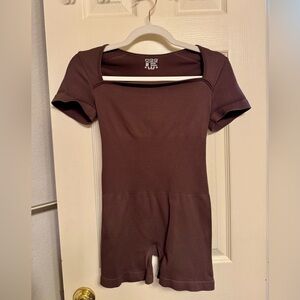 Brown Short Sleeve Jumpsuit
